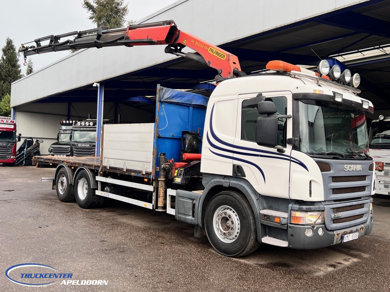Scania P310 Palfinger PK26002 (2013!), Manuel, Steering axle - Camión caja abierta, Camión grúa: foto 1 Scania P310 Palfinger PK26002 (2013!), Manuel, Steering axle - Camión caja abierta, Camión grúa: foto 1