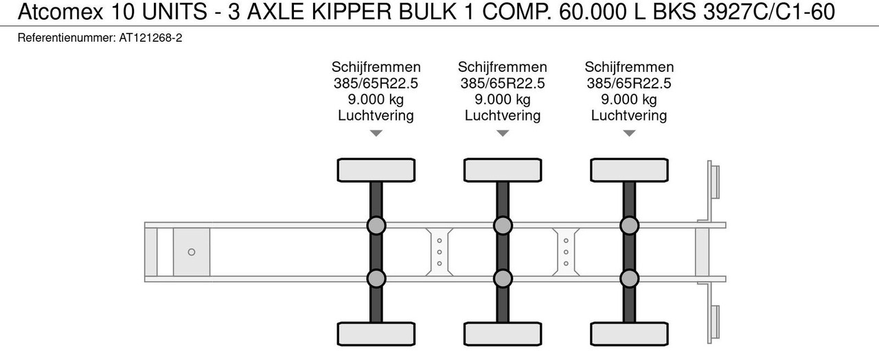 Atcomex 10 UNITS - 3 AXLE KIPPER BULK 1 COMP. 60 - Semirremolque silo: foto 5 Atcomex 10 UNITS - 3 AXLE KIPPER BULK 1 COMP. 60 - Semirremolque silo: foto 5