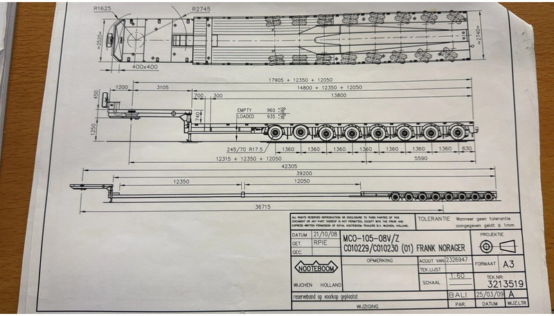 Nooteboom MC0 105-08V, 2 EXTENDABLE 12.35 + 12,05 8 AXLE, 2 LIFT AXLES, 7 AXLE STEERING, REMOTE CONTROLE - Semirremolque góndola rebajadas: foto 5 Nooteboom MC0 105-08V, 2 EXTENDABLE 12.35 + 12,05 8 AXLE, 2 LIFT AXLES, 7 AXLE STEERING, REMOTE CONTROLE - Semirremolque góndola rebajadas: foto 5