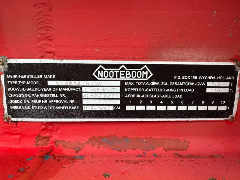 Semirremolque góndola rebajadas Nooteboom OSDBAZ-41-VV 3,3 METER EXTENDABLE, 3 AXLE STEERING: foto 20 Semirremolque góndola rebajadas Nooteboom OSDBAZ-41-VV 3,3 METER EXTENDABLE, 3 AXLE STEERING: foto 20