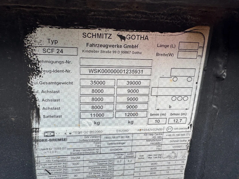 Semirremolque portacontenedore/ Intercambiable Schmitz Cargobull GOTHA SCF 24 SAF AXLE DISC BRAKES EXTENDABLE: foto 8