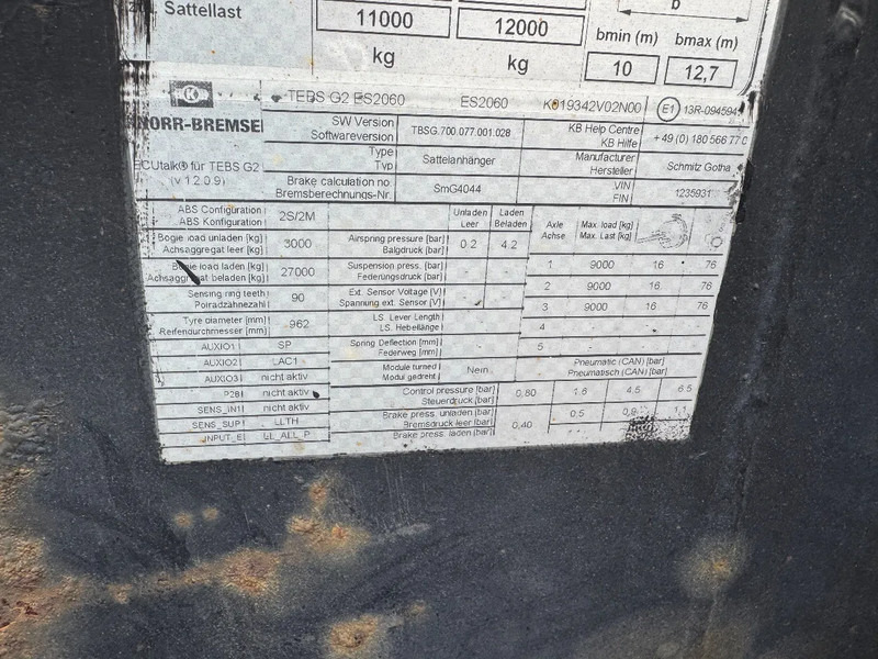Semirremolque portacontenedore/ Intercambiable Schmitz Cargobull GOTHA SCF 24 SAF AXLE DISC BRAKES EXTENDABLE: foto 9