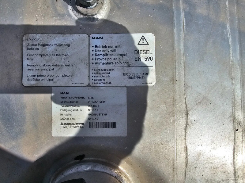 Depósito de combustible para Camión MAN Brandstoftank 375L - TGX/TGS onderdeelnr. 81.12201-6691 Magna steyr: foto 12