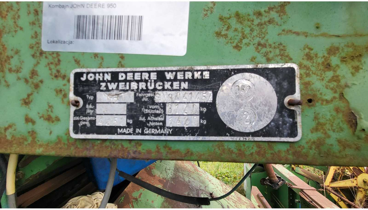 Cosechadora de granos JOHN DEERE 950 COMBINE HARVESTER: foto 12 Cosechadora de granos JOHN DEERE 950 COMBINE HARVESTER: foto 12