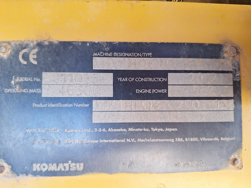 KOMATSU HD605-7EO - Dúmper rígido: foto 5 KOMATSU HD605-7EO - Dúmper rígido: foto 5
