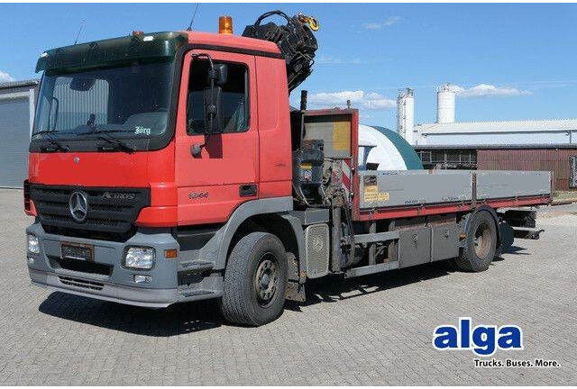 Mercedes-Benz 1844 L Actros 4x2, Hiab 144E-3, Funk, Voll-Luft - Camión caja abierta: foto 1 Mercedes-Benz 1844 L Actros 4x2, Hiab 144E-3, Funk, Voll-Luft - Camión caja abierta: foto 1
