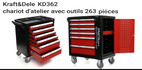 Servante d'atelier professionnelle avec 263 outils KRAFT&DELE KD362 - Equipo de almacén: foto 1 Servante d'atelier professionnelle avec 263 outils KRAFT&DELE KD362 - Equipo de almacén: foto 1