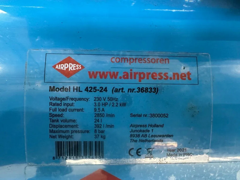 Airpress HL 425-24 Elektrische Zuigercompressor 3 PK 392 L / min 8 Bar Overstock New ! - Compresor de aire: foto 3 Airpress HL 425-24 Elektrische Zuigercompressor 3 PK 392 L / min 8 Bar Overstock New ! - Compresor de aire: foto 3
