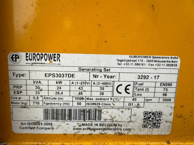 Europower EPS303TDE Kubota 30 kVA Silent generatorset - Generador industriale: foto 4 Europower EPS303TDE Kubota 30 kVA Silent generatorset - Generador industriale: foto 4