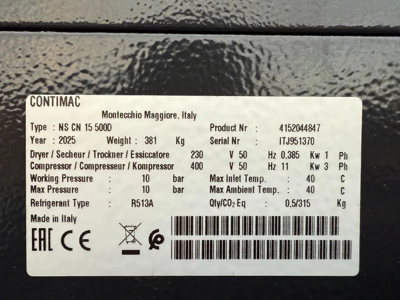 Fiac Contimac NS D15/500 11 kW 1410 L / min 10 Bar Schroefcompressor met Droger - Compresor de aire: foto 3 Fiac Contimac NS D15/500 11 kW 1410 L / min 10 Bar Schroefcompressor met Droger - Compresor de aire: foto 3