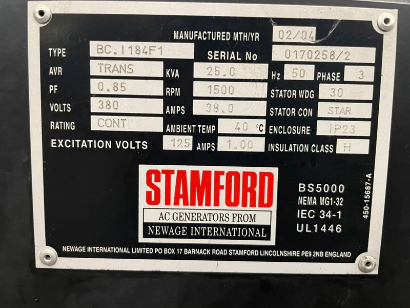 Hatz 2M40H Stamford 25 kVA generatorset - Generador industriale: foto 5 Hatz 2M40H Stamford 25 kVA generatorset - Generador industriale: foto 5