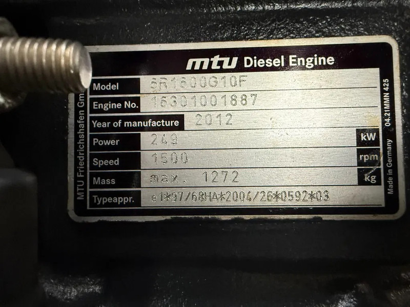 MTU 6R1600 G10F Himoinsa Mecc Alte Spa 315 kVA Silent generatorset Stage 3A - Generador industriale: foto 5 MTU 6R1600 G10F Himoinsa Mecc Alte Spa 315 kVA Silent generatorset Stage 3A - Generador industriale: foto 5