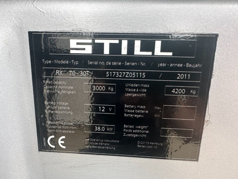Carretilla elevadora de gas Still RX70-30T 3 ton Triplex Freelift Sideshift LPG Heftruck: foto 6