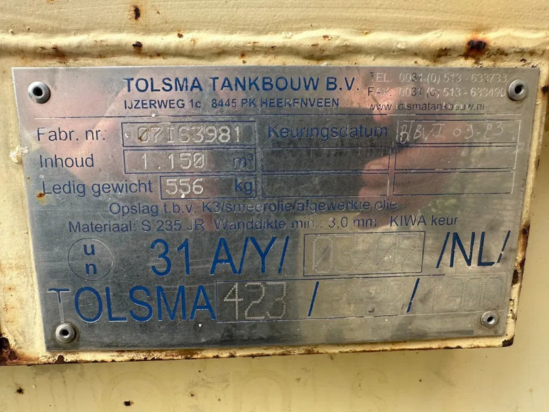 Tolsma Kiwa IBC 1150 liter Dieseltank Milieutank - Contenedor marítimo: foto 4 Tolsma Kiwa IBC 1150 liter Dieseltank Milieutank - Contenedor marítimo: foto 4