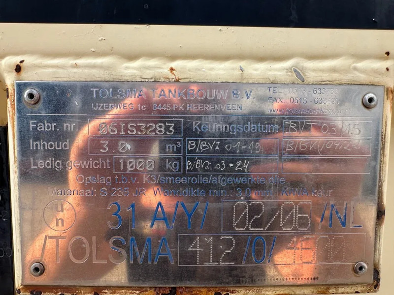 Tolsma Kiwa IBC 3000 liter Dieseltank Milieutank - Tanque de almacenamiento: foto 3 Tolsma Kiwa IBC 3000 liter Dieseltank Milieutank - Tanque de almacenamiento: foto 3