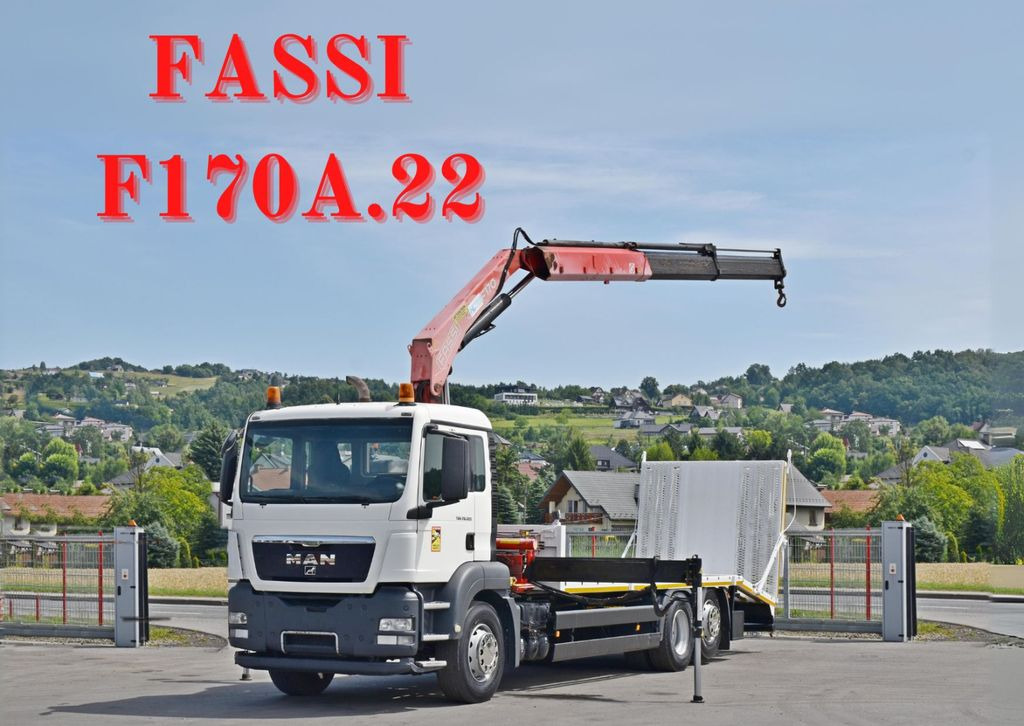 MAN TGS 26.320 * FASSI F170A.22 + FUNK* TOPZUSTAND - Camión grúa, Camión portavehículos: foto 1 MAN TGS 26.320 * FASSI F170A.22 + FUNK* TOPZUSTAND - Camión grúa, Camión portavehículos: foto 1