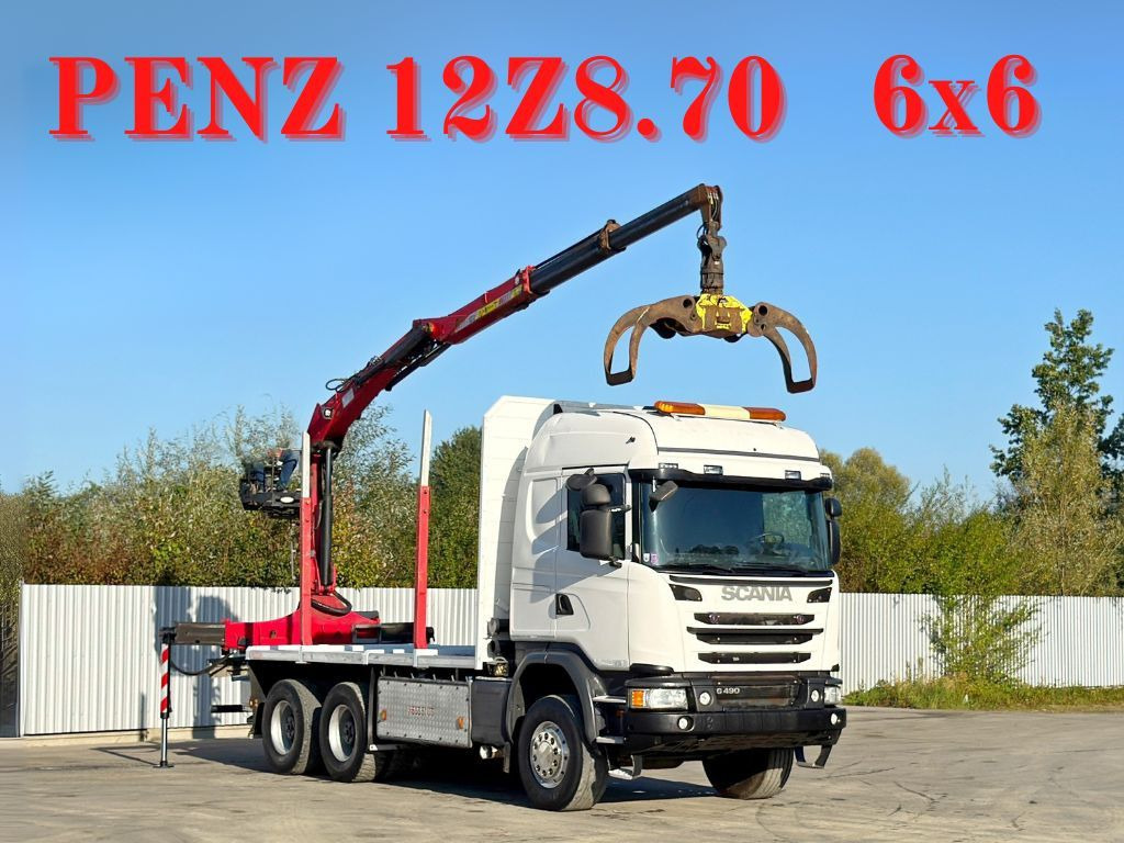 Scania G490* HOLZTRANSPORTER * PENZ 12Z8.70* 6x6 - Camión forestal, Camión grúa: foto 1 Scania G490* HOLZTRANSPORTER * PENZ 12Z8.70* 6x6 - Camión forestal, Camión grúa: foto 1