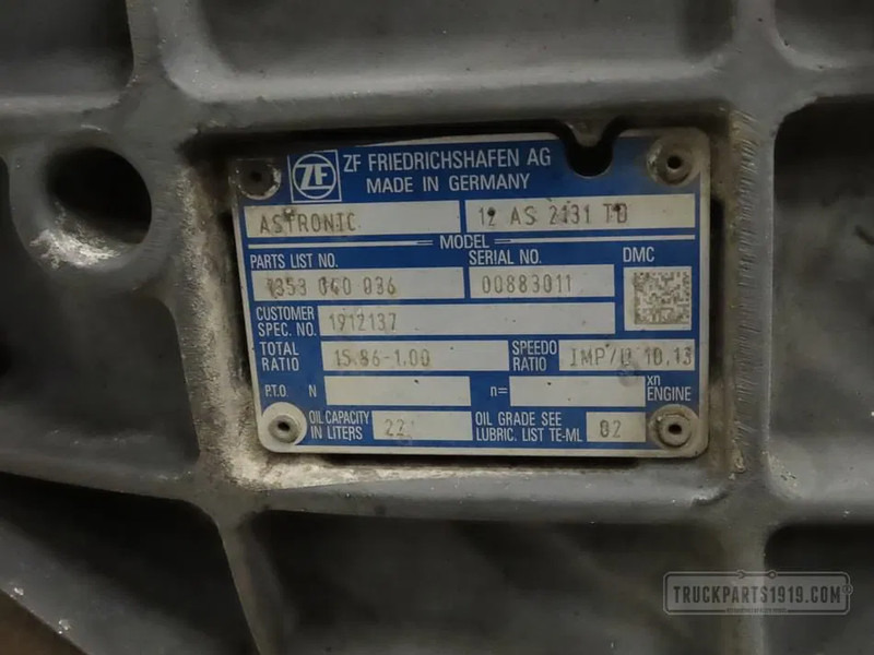 DAF 1912137 Versnellingsbak 12AS2131TD DAF - Caja de cambios para Camión: foto 3 DAF 1912137 Versnellingsbak 12AS2131TD DAF - Caja de cambios para Camión: foto 3