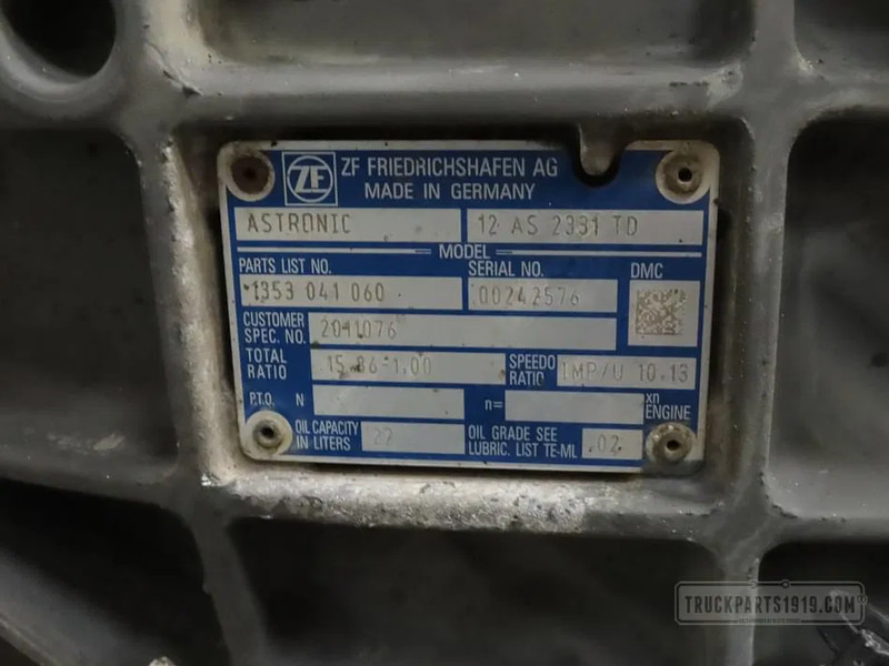 DAF 2011076 Versnellingsbak 12AS2331TD+IT3 - Caja de cambios para Camión: foto 3 DAF 2011076 Versnellingsbak 12AS2331TD+IT3 - Caja de cambios para Camión: foto 3