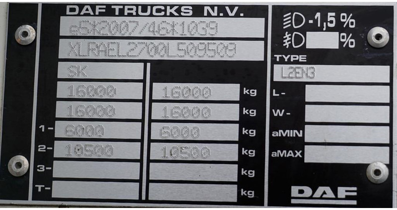 Camión lona DAF LF / 260 / ACC / E 6 / FIRANKA / 21 PALETY / DŁ. 8,5 M / ŁAD. 87: foto 11 Camión lona DAF LF / 260 / ACC / E 6 / FIRANKA / 21 PALETY / DŁ. 8,5 M / ŁAD. 87: foto 11