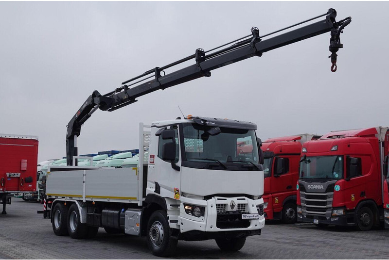 Renault C 380 / 6x4 / SKRZYNIOWY 6,6 m / + HDS HIAB 188 x-hiduo wysów: 1 - Camión caja abierta, Camión grúa: foto 1 Renault C 380 / 6x4 / SKRZYNIOWY 6,6 m / + HDS HIAB 188 x-hiduo wysów: 1 - Camión caja abierta, Camión grúa: foto 1