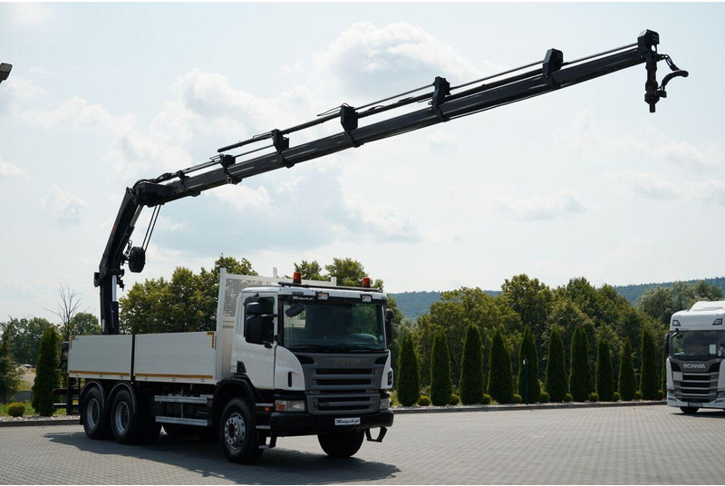 Scania P 360 / 6X4 / SKRZYNIOWY 4.85 + HDS HIAB 211 E-6 HIDUO / UDŹWIG - Camión caja abierta, Camión grúa: foto 1 Scania P 360 / 6X4 / SKRZYNIOWY 4.85 + HDS HIAB 211 E-6 HIDUO / UDŹWIG - Camión caja abierta, Camión grúa: foto 1