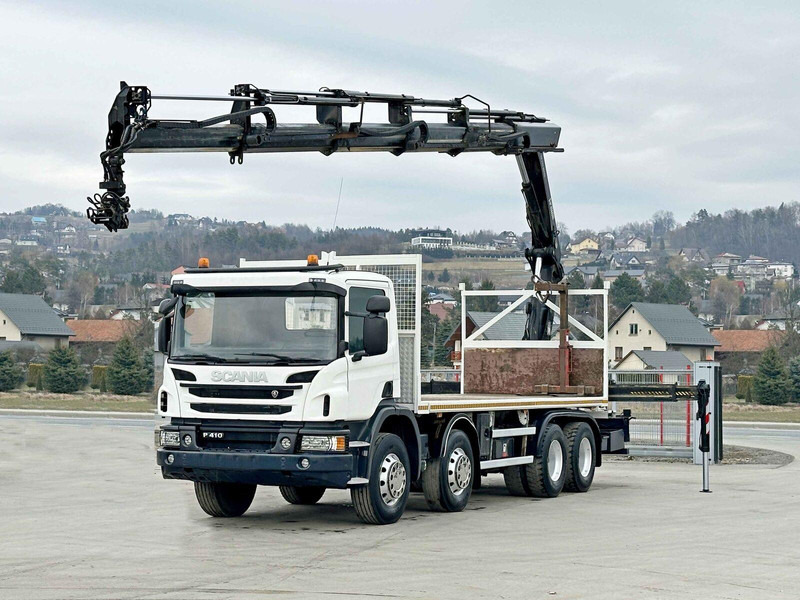 Scania P 410*PLATFORM 7,00m*HIAB 244 E-5 HIPRO+FUNK/8x4 - Camión caja abierta, Camión grúa: foto 2 Scania P 410*PLATFORM 7,00m*HIAB 244 E-5 HIPRO+FUNK/8x4 - Camión caja abierta, Camión grúa: foto 2
