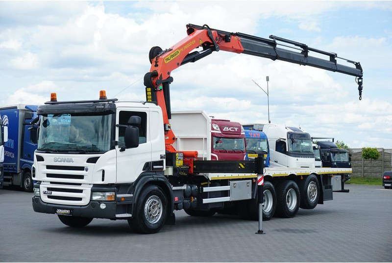 Scania P 420 / 8 X 4 / TRIDEM / SKRZYNIOWY + HDS / PALFINGER PK 26002 / - Camión caja abierta, Camión grúa: foto 1 Scania P 420 / 8 X 4 / TRIDEM / SKRZYNIOWY + HDS / PALFINGER PK 26002 / - Camión caja abierta, Camión grúa: foto 1