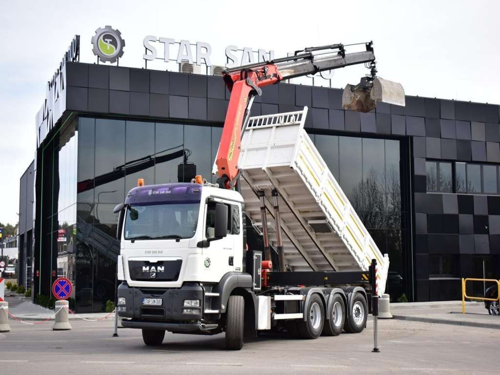 MAN  TGS 35.400 8X4 PALFINGER PK 33002 CRANE KIPPER - Camión volquete: foto 1 MAN  TGS 35.400 8X4 PALFINGER PK 33002 CRANE KIPPER - Camión volquete: foto 1