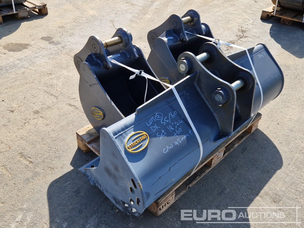Unused Strickland 60" Ditching, 24", 18" Digging Buckets, 45mm Pin to suit Doosan DX55/60 (3 of) - Cazo: foto 2 Unused Strickland 60" Ditching, 24", 18" Digging Buckets, 45mm Pin to suit Doosan DX55/60 (3 of) - Cazo: foto 2