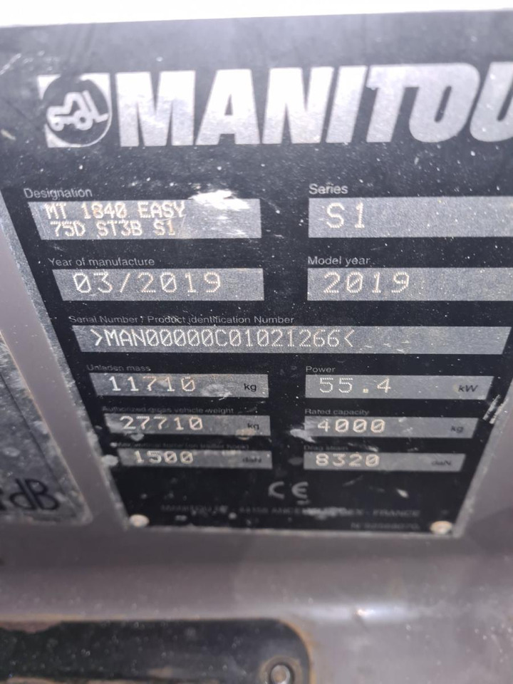 MANITOU MT1840 / 2019 - Manipulador telescópico: foto 4 MANITOU MT1840 / 2019 - Manipulador telescópico: foto 4