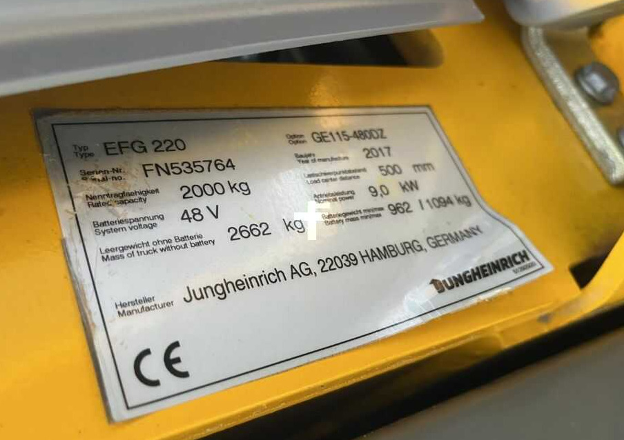 Jungheinrich EFG220 - Carretilla elevadora eléctrica: foto 4 Jungheinrich EFG220 - Carretilla elevadora eléctrica: foto 4