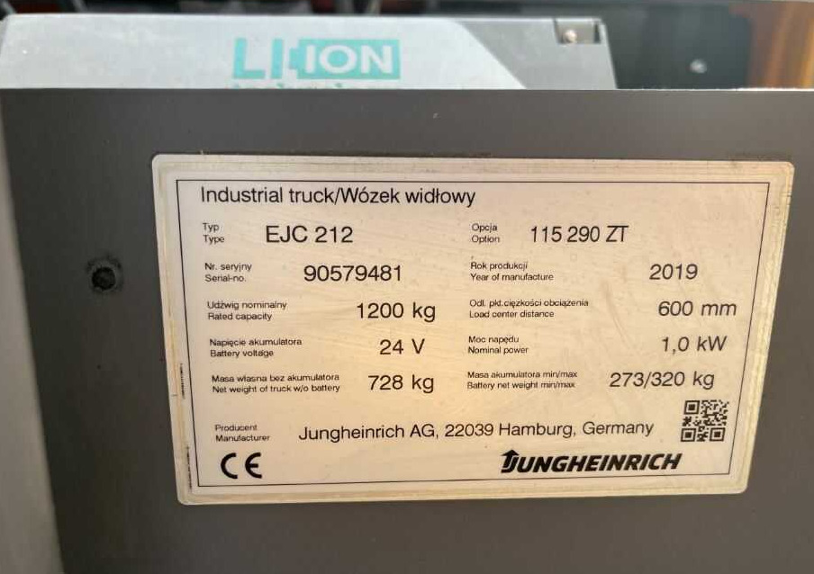 Jungheinrich EJC212 - Apilador: foto 2 Jungheinrich EJC212 - Apilador: foto 2