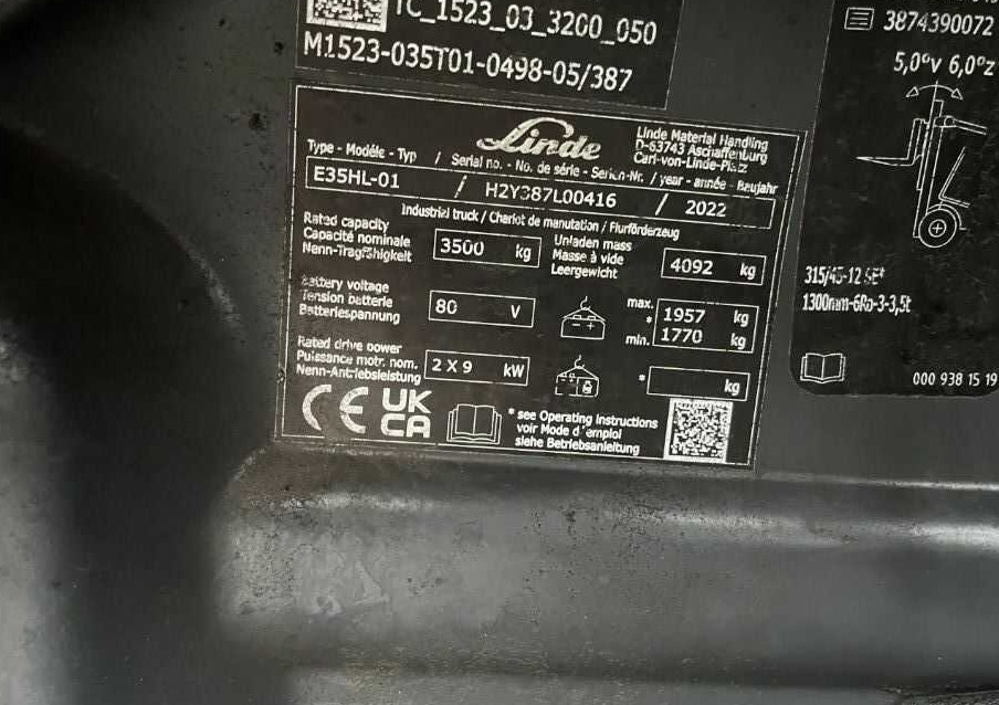 Linde E35HL-01 - Carretilla elevadora eléctrica: foto 4 Linde E35HL-01 - Carretilla elevadora eléctrica: foto 4