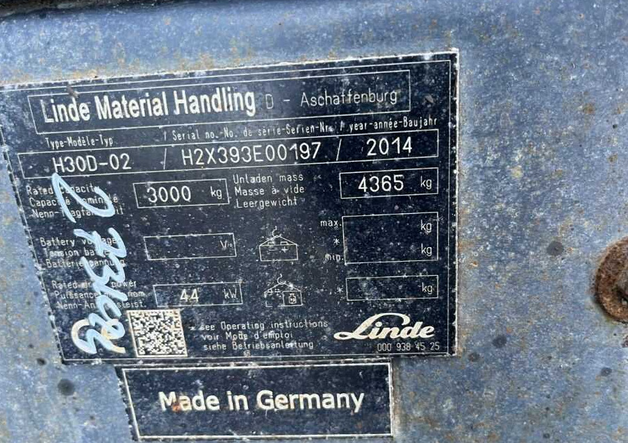 Linde H30D-02 - Carretilla elevadora diésel: foto 4 Linde H30D-02 - Carretilla elevadora diésel: foto 4