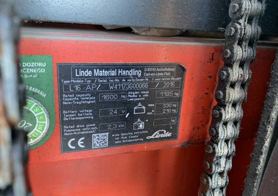 Apilador Linde L16AP: foto 7