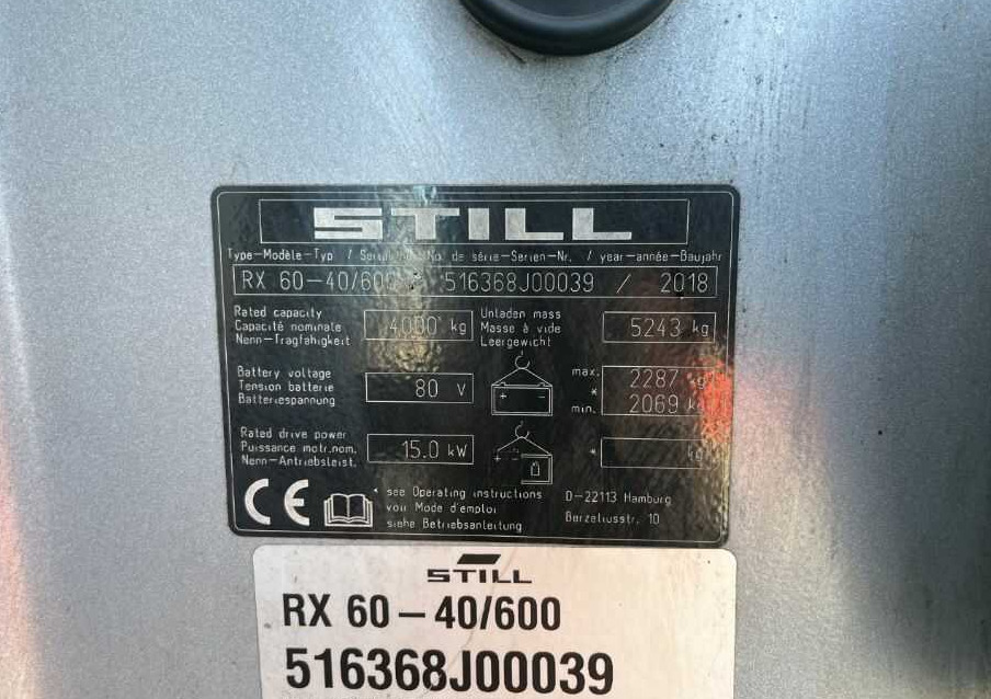 Still RX60-40/600 - Carretilla elevadora eléctrica: foto 4 Still RX60-40/600 - Carretilla elevadora eléctrica: foto 4