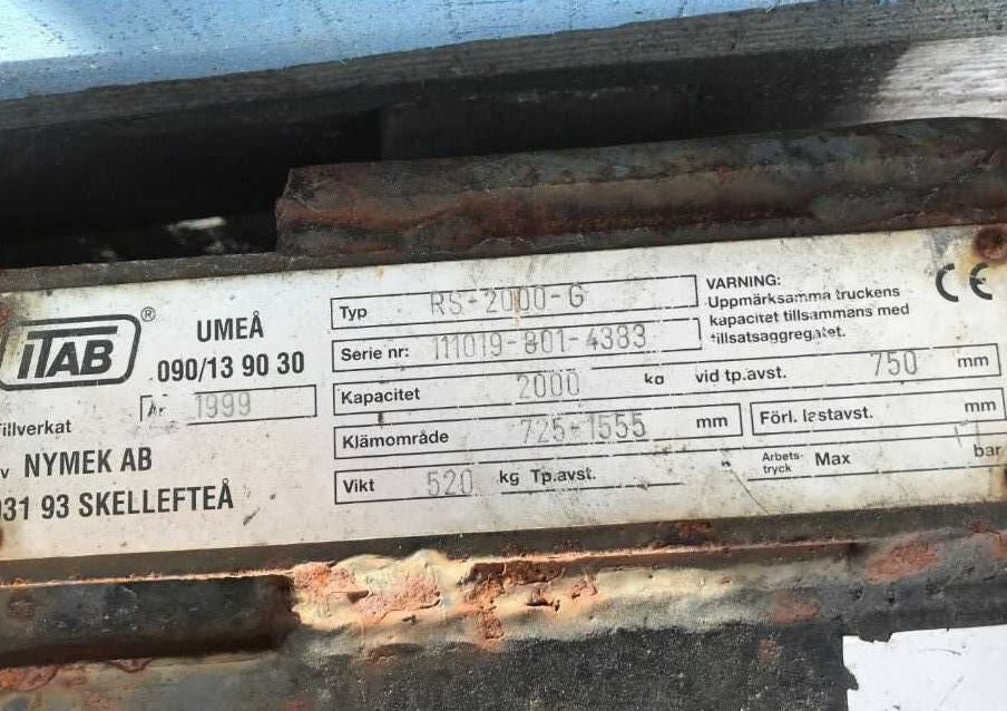 TAB RS-200-G - Pinza para Carretilla elevadora: foto 1 TAB RS-200-G - Pinza para Carretilla elevadora: foto 1