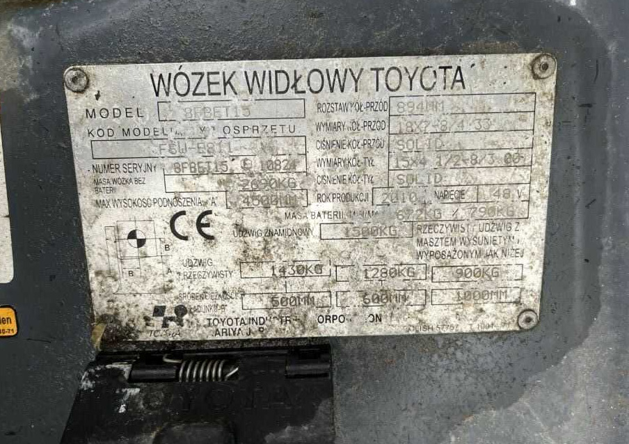 Toyota 8FBET15 - Carretilla elevadora eléctrica: foto 4 Toyota 8FBET15 - Carretilla elevadora eléctrica: foto 4