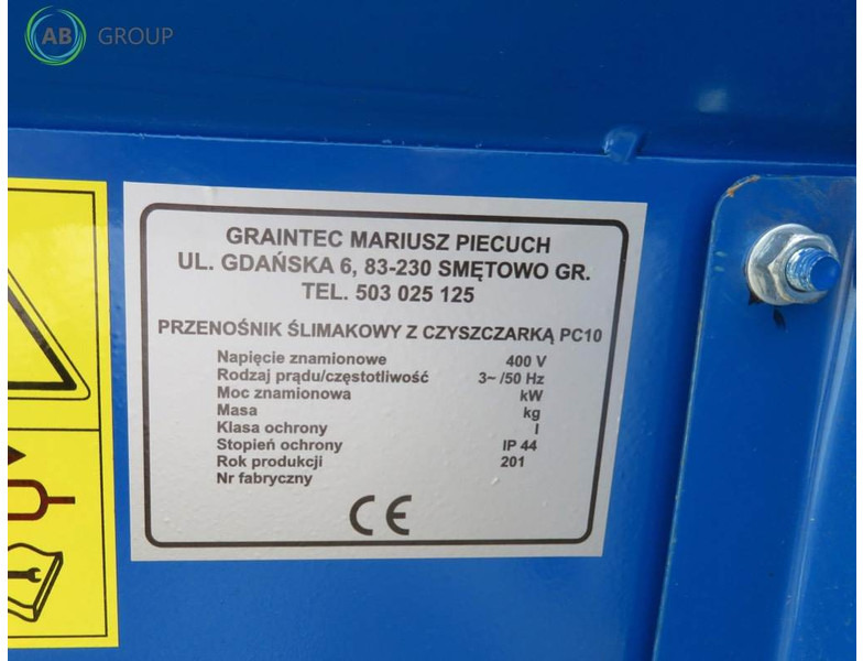 GRAINTEC przenośnik ślimakowy z czyszczarką PC 10 - Transportador: foto 2 GRAINTEC przenośnik ślimakowy z czyszczarką PC 10 - Transportador: foto 2