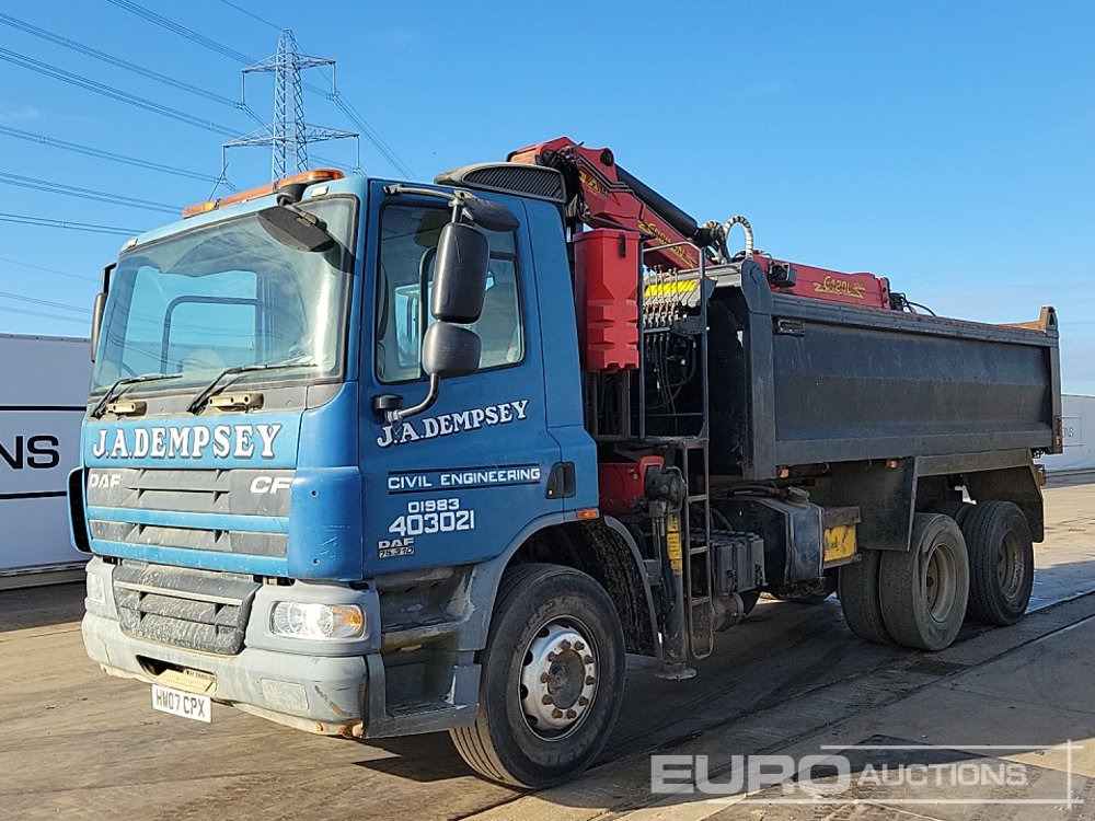 2007 DAF CF75 310 - Camión volquete, Camión grúa: foto 1 2007 DAF CF75 310 - Camión volquete, Camión grúa: foto 1