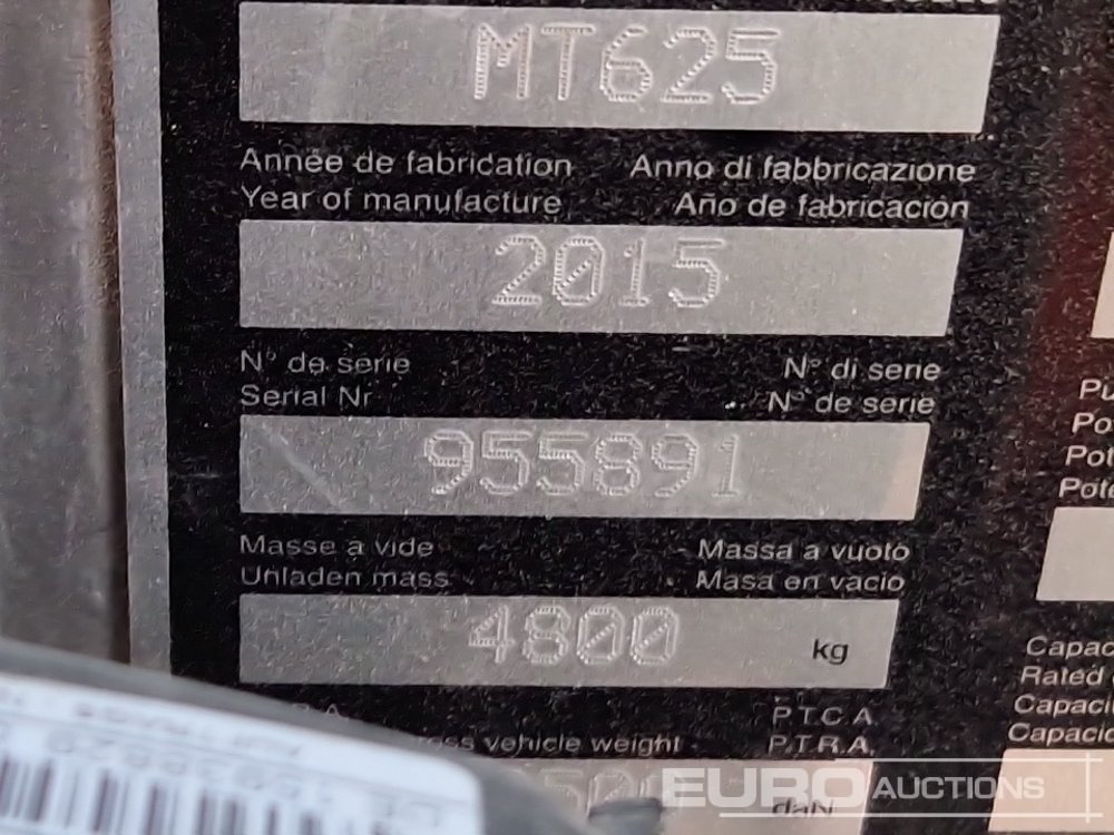Manipulador telescópico 2015 Manitou MT625: foto 43