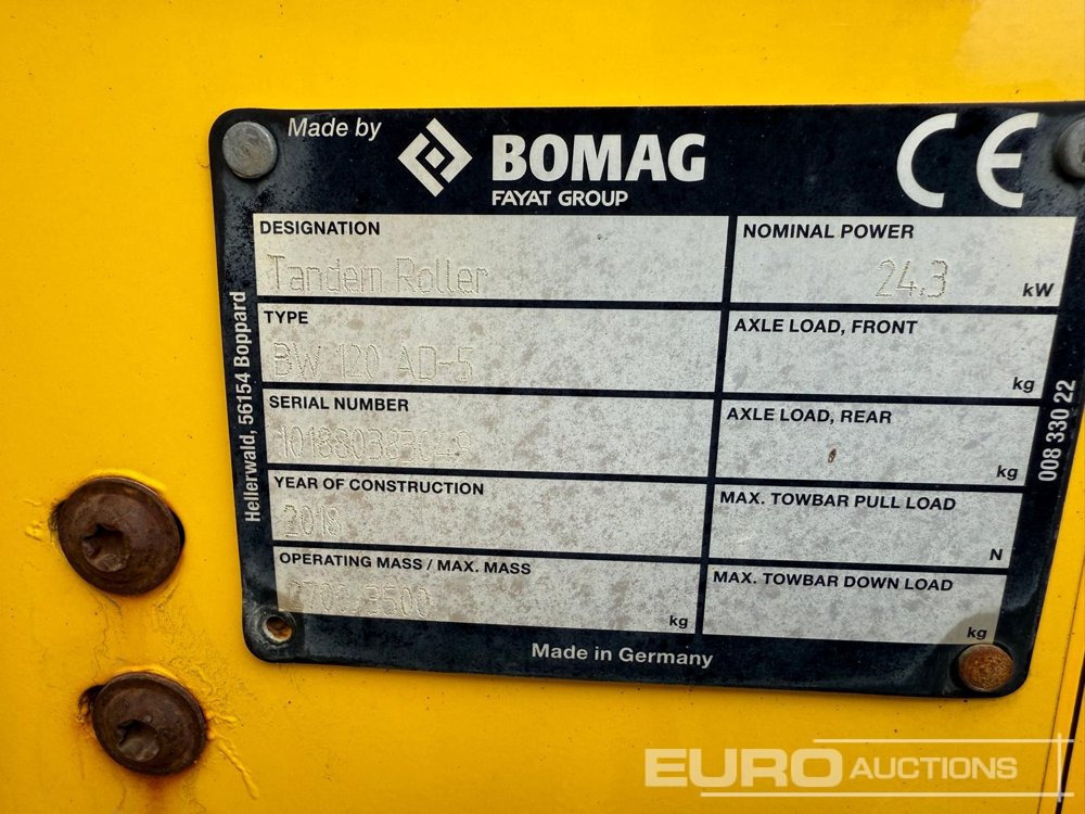 2018 Bomag BW120AD-5 - Rodillo: foto 5 2018 Bomag BW120AD-5 - Rodillo: foto 5