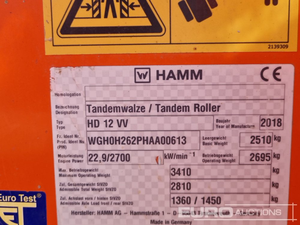 Rodillo 2018 Hamm HD12VV: foto 24