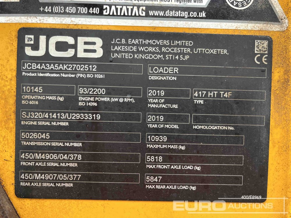 Cargadora de ruedas 2019 JCB 417HT: foto 10