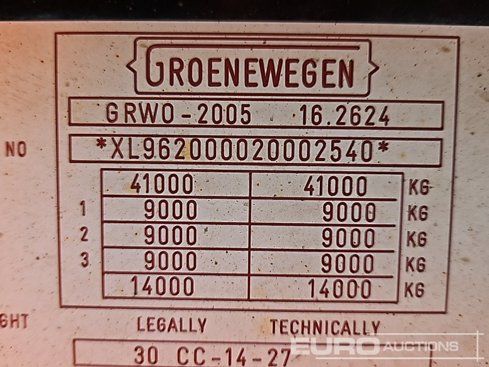 Semirremolque plataforma/ Caja abierta Groenewegen Tri Axle Skeleton Trailer, Twist & Lock: foto 25