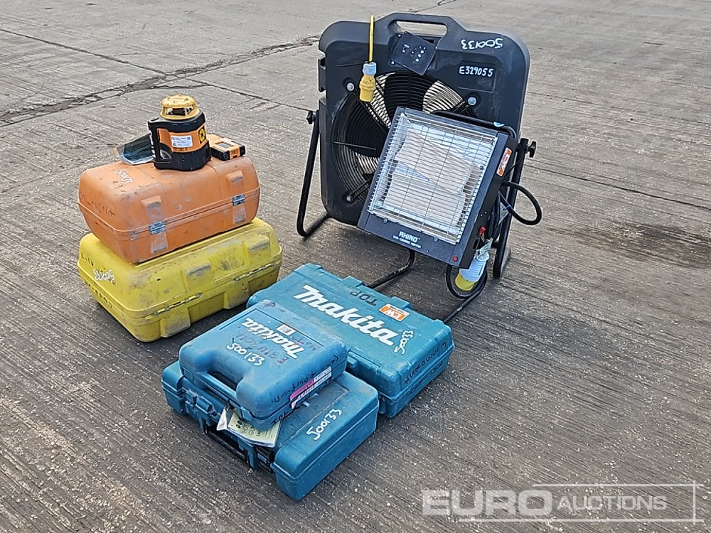 Laser Level (3 of), Makita 110Volt Heat Gun, Makita HR2470 240Volt Hammer Drill, Makita DJR186 Battery Reciprocating Saw, 110Volt Fan, 110Volt Space Heater - Equipo de construcción: foto 1 Laser Level (3 of), Makita 110Volt Heat Gun, Makita HR2470 240Volt Hammer Drill, Makita DJR186 Battery Reciprocating Saw, 110Volt Fan, 110Volt Space Heater - Equipo de construcción: foto 1