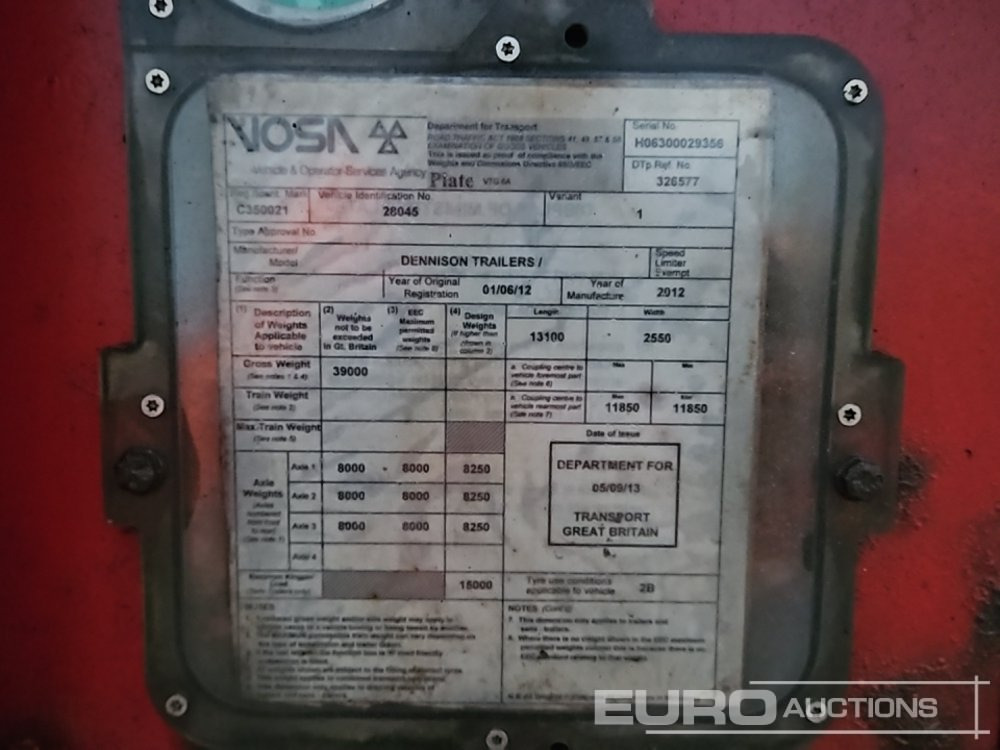 2012 Dennison Tri Axle Log Trailer - Otra maquinaria: foto 1 2012 Dennison Tri Axle Log Trailer - Otra maquinaria: foto 1
