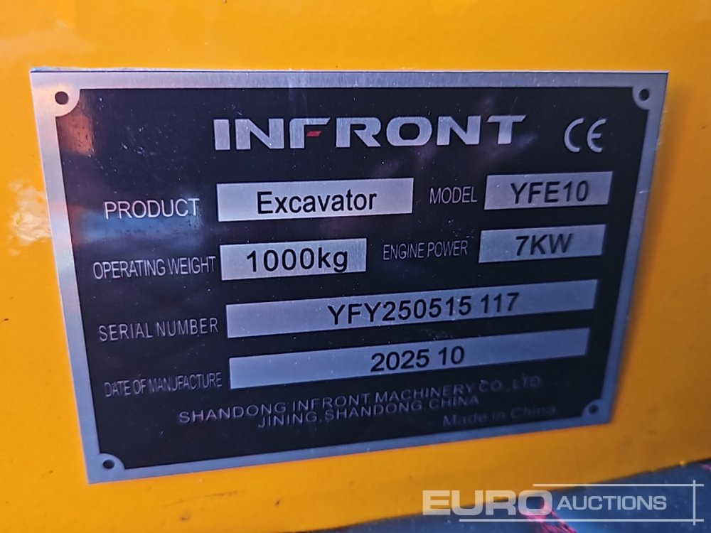 Unused 2025 Infront YFE10 - Miniexcavadora: foto 1 Unused 2025 Infront YFE10 - Miniexcavadora: foto 1