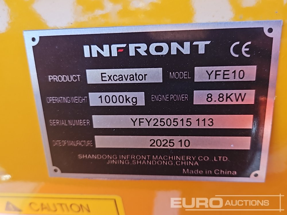 Unused 2025 Infront YFE10 - Miniexcavadora: foto 1 Unused 2025 Infront YFE10 - Miniexcavadora: foto 1